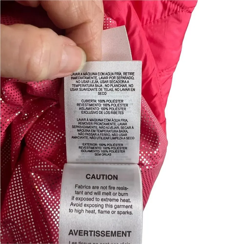 Columbia Vest Girls Omni Heat Reflective Thermal Front Zip Pink Barbiecore Sz L